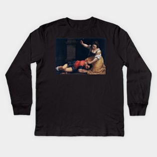 Jael and Sisera, Artemisia Gentileschi, 1620 Kids Long Sleeve T-Shirt